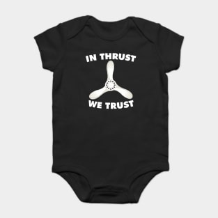 In thrust we trust with propeller design Baby Bodysuit